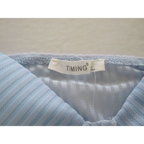 Timing WN8048 Women's Sz M Baby Blue Semi Sheer Padded Bra Bodysuit - Picture 4 of 6